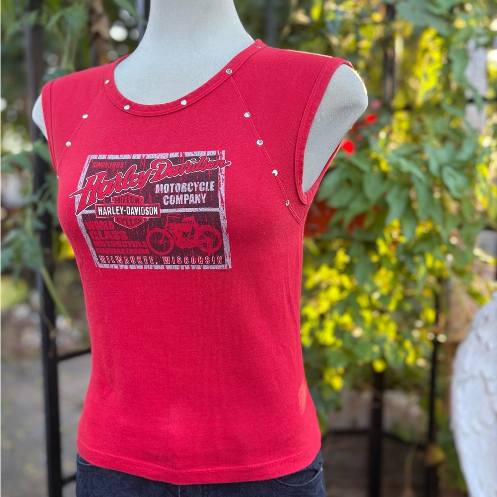 Harley-Davidson Red Studded Crop Top